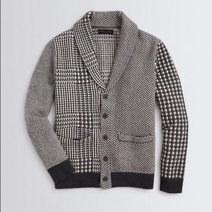 Brooks Brothers Patchwork Shawl Collar Cardigan